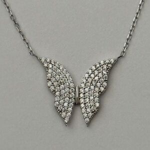 925 Silver butterfly necklace cz cubic zirconia stones